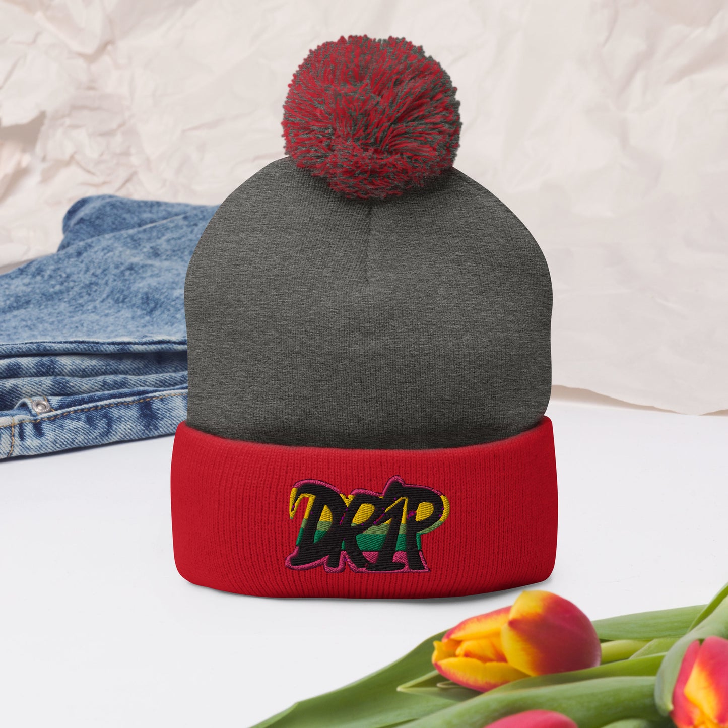 Drip Pom-Pom Beanie