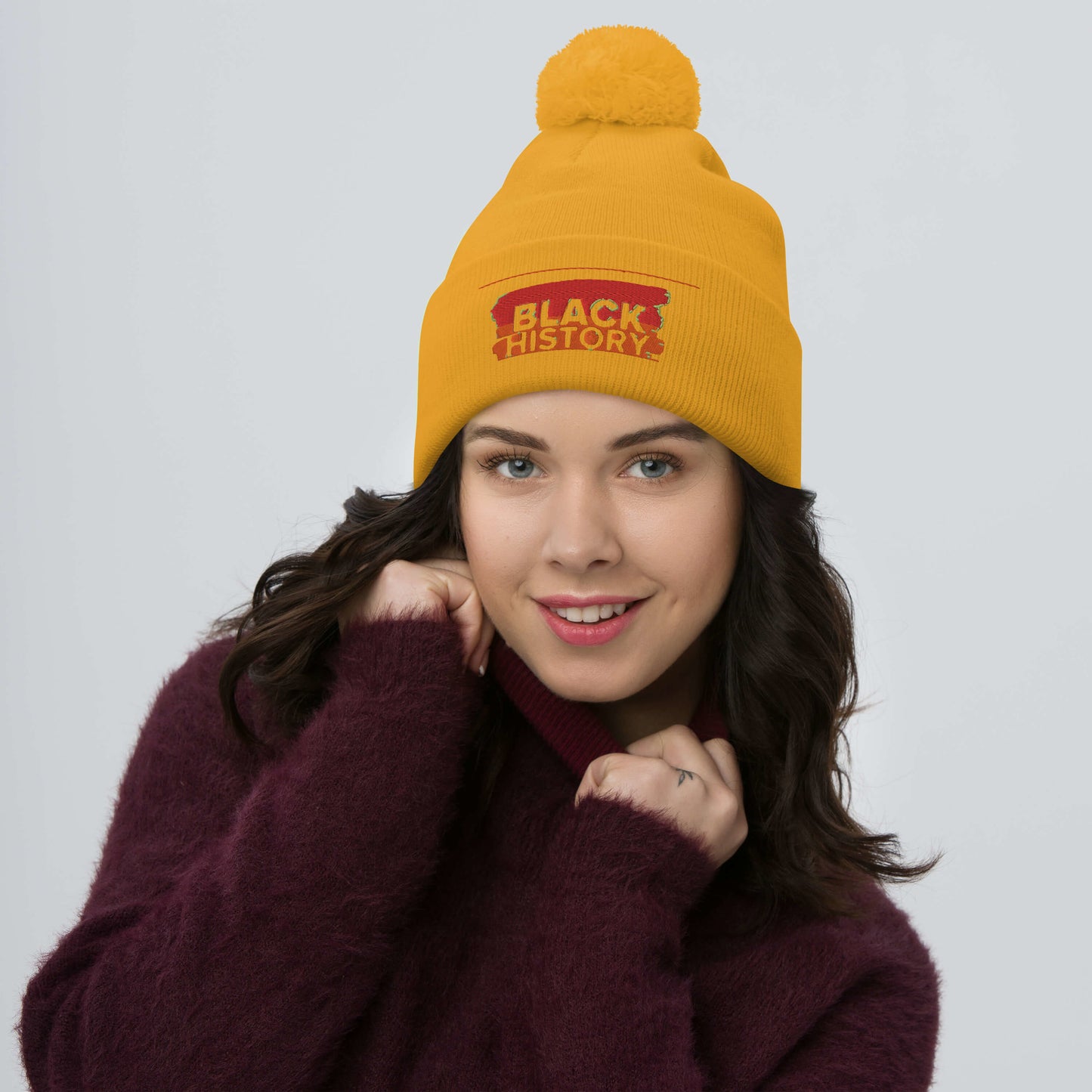 Black History Pom-Pom Beanie
