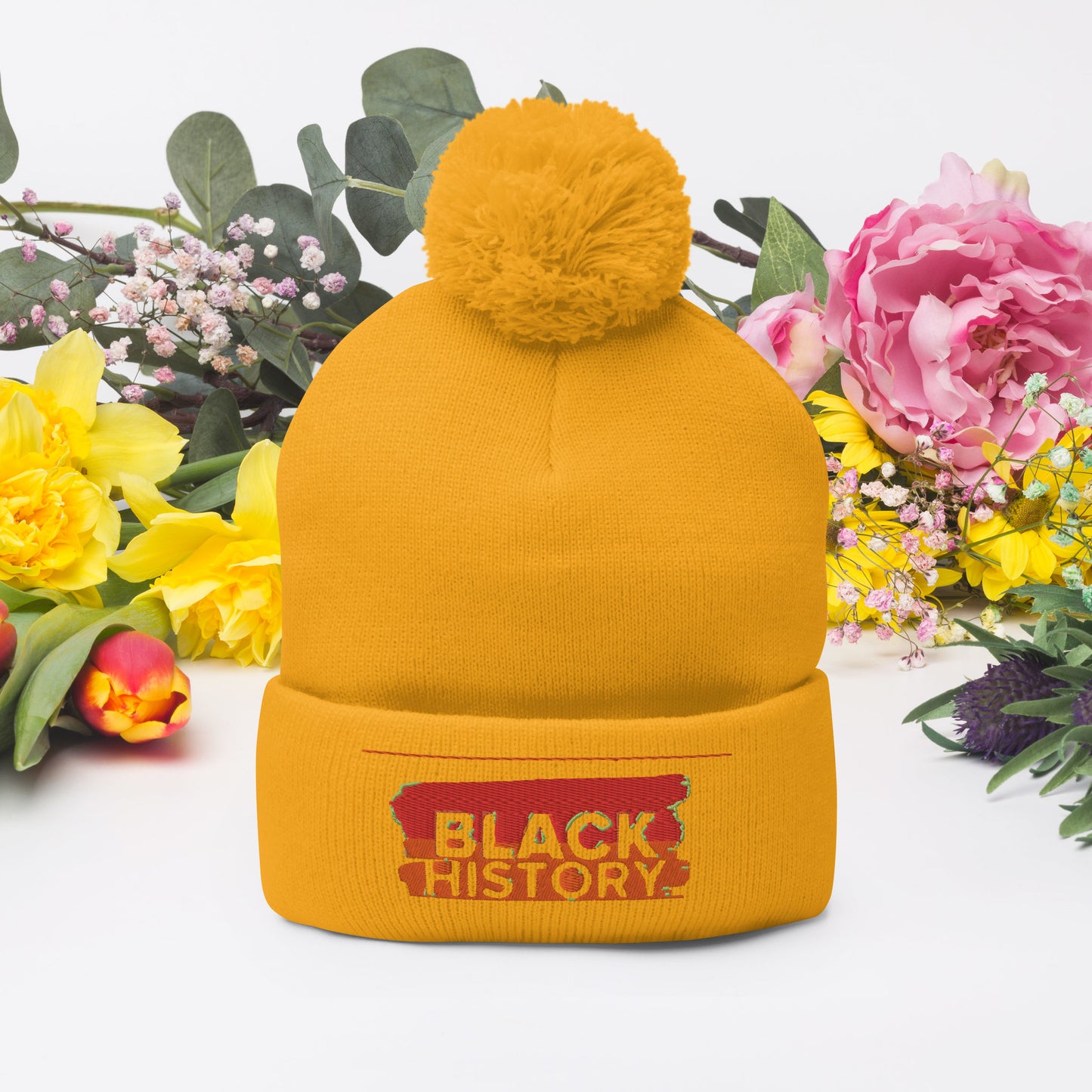 Black History Pom-Pom Beanie